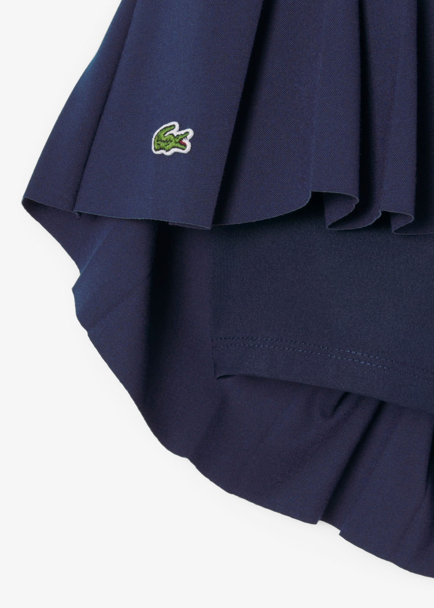 Falda Plisada Azul Algodón Oxford