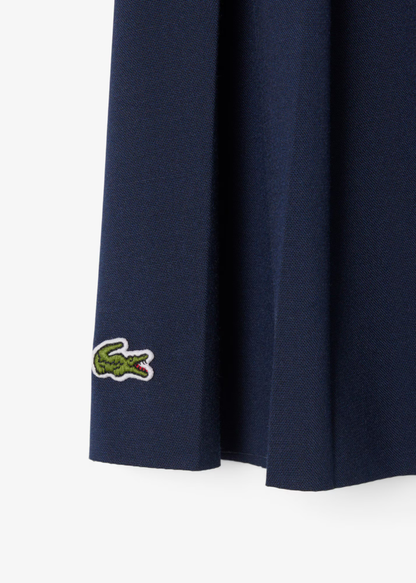 Falda Plisada Azul Algodón Oxford