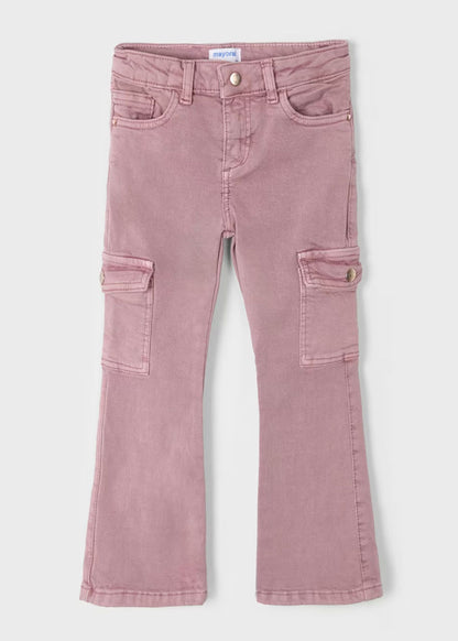 Pantalón Flare Cargo Rosado Niña