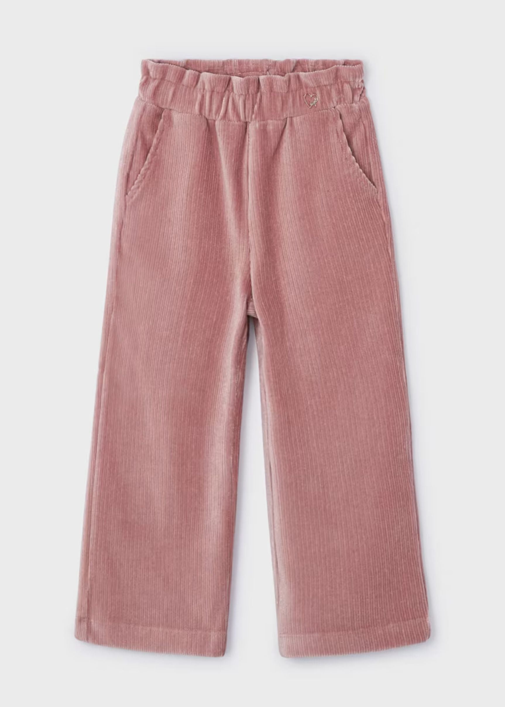 Pantalón Wide Leg Pana Rosado Niña