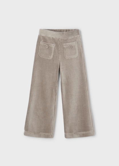Pantalón Wide Leg Pana Topo Bolsillos