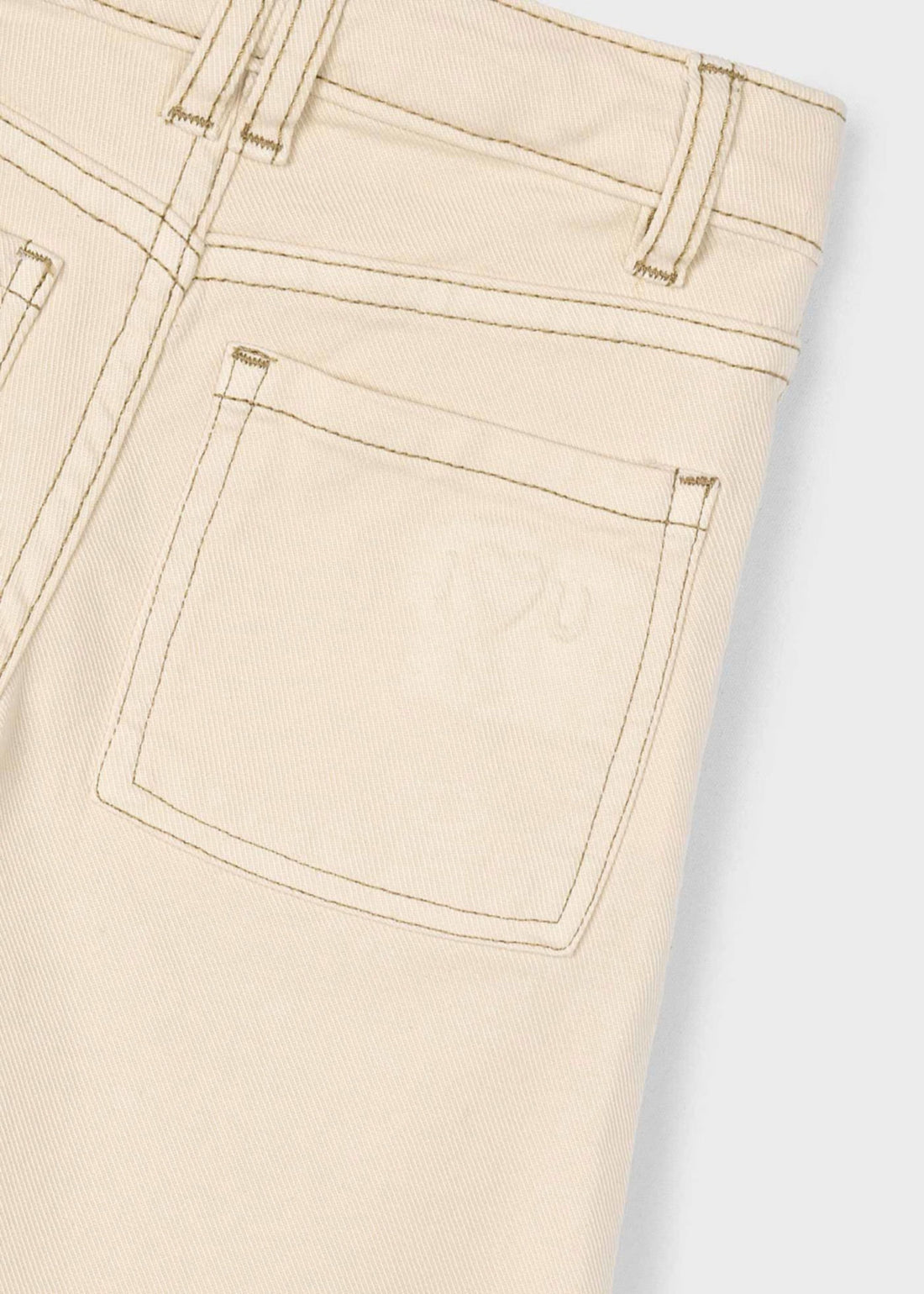 Pantalón Sarga Almendra Bolsillos Frontales