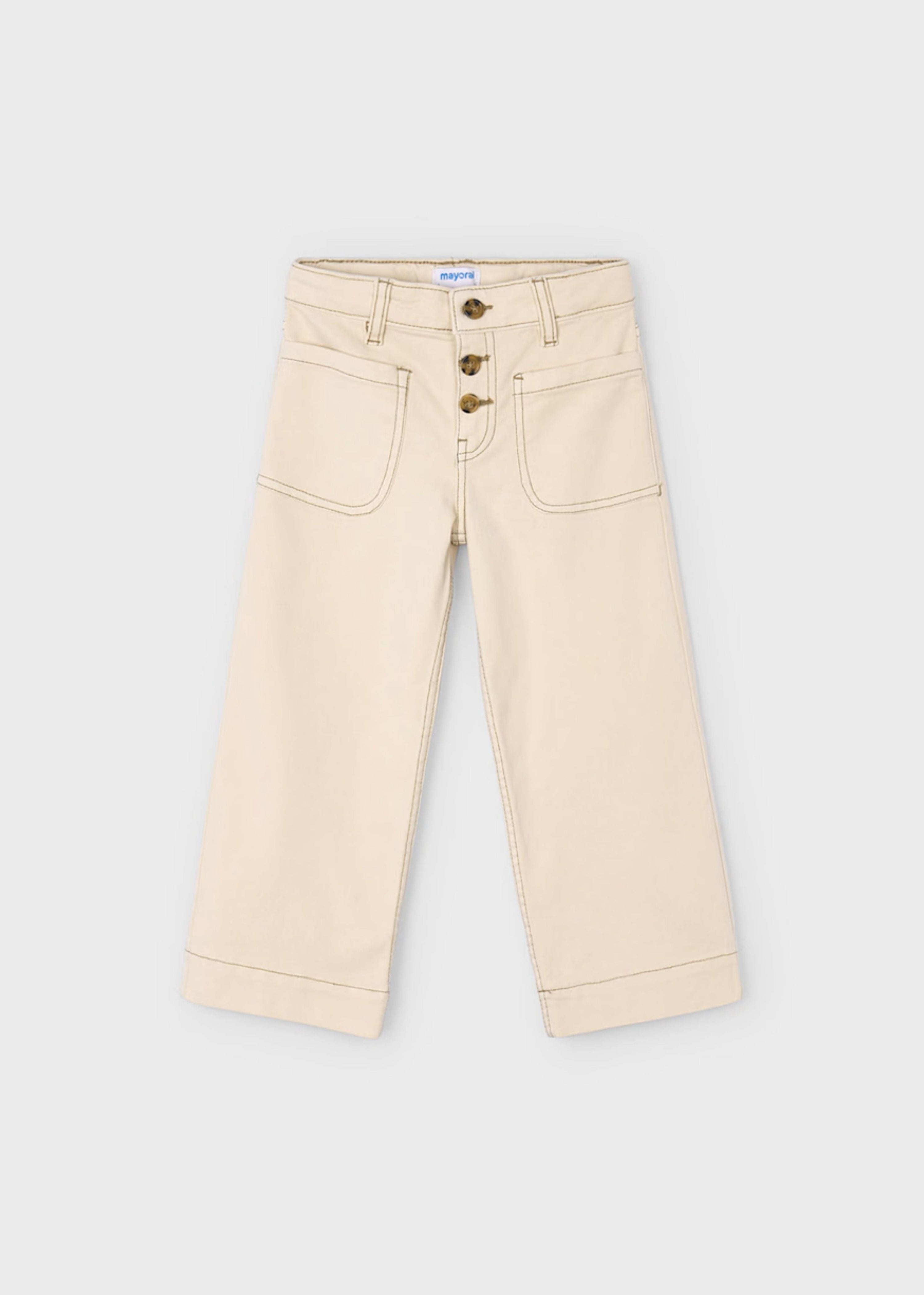 Pantalón Wide Leg Almendra