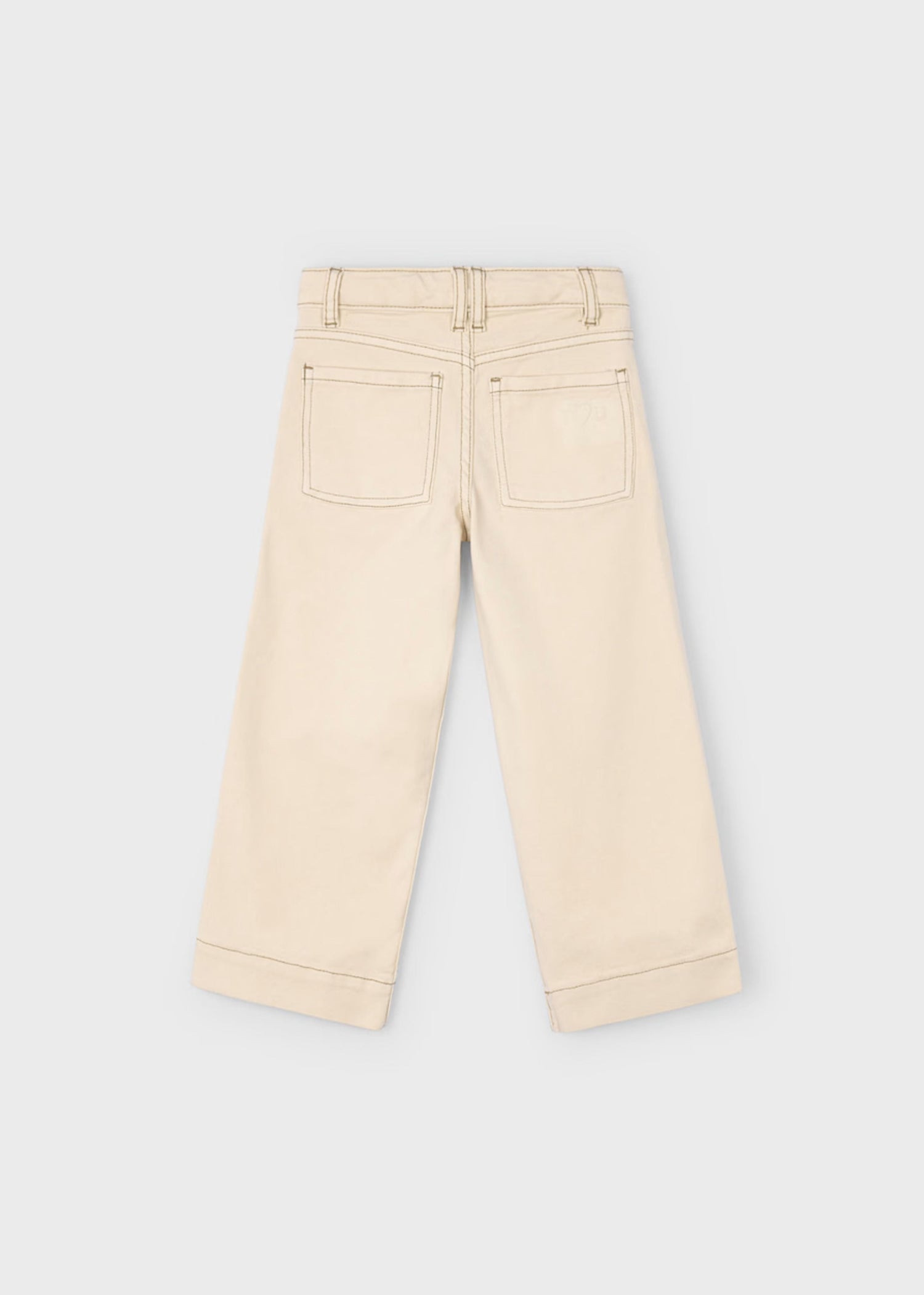 Pantalón Sarga Almendra Bolsillos Frontales