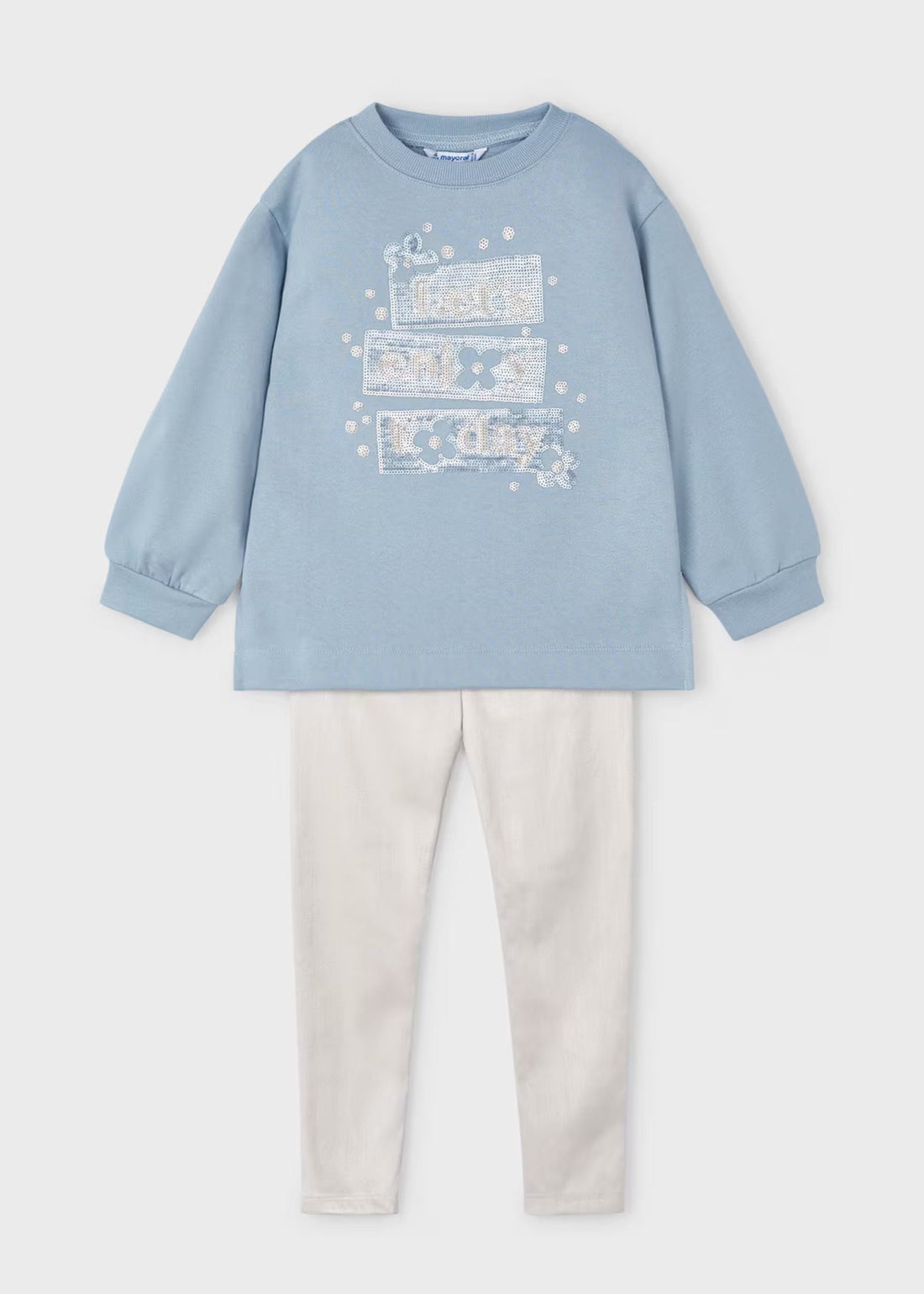 Conjunto Leggings & Buzo Celeste Niña