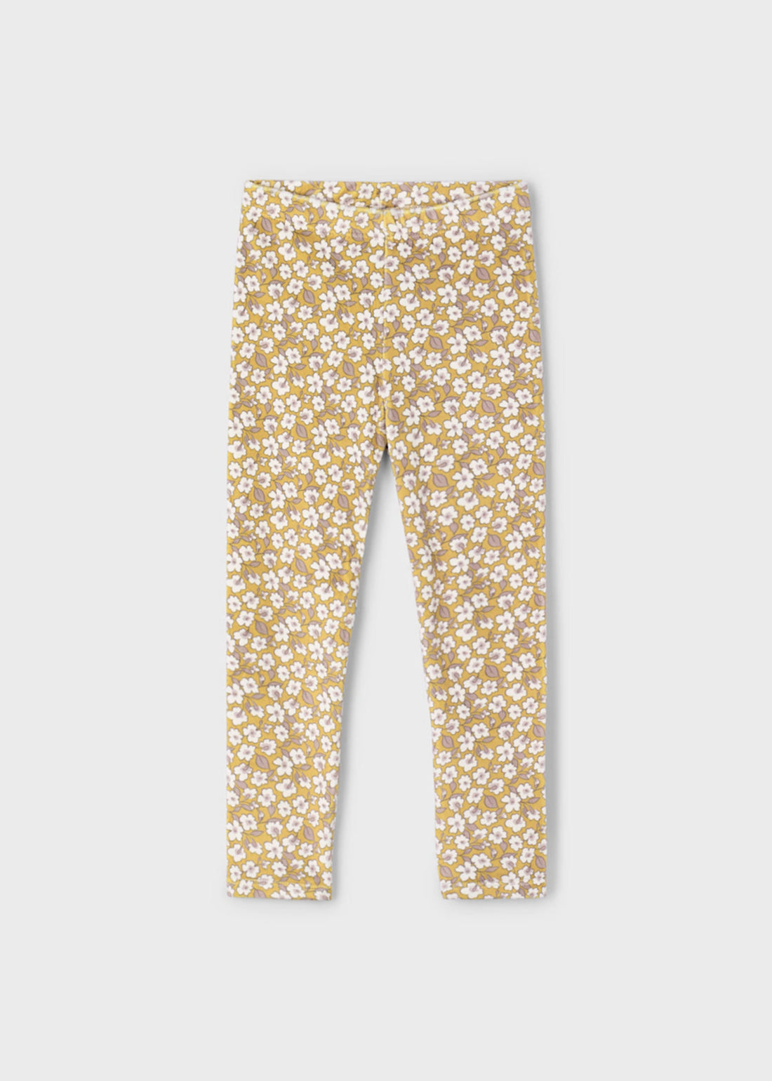 Legging Floral Aterciopelado Mostaza