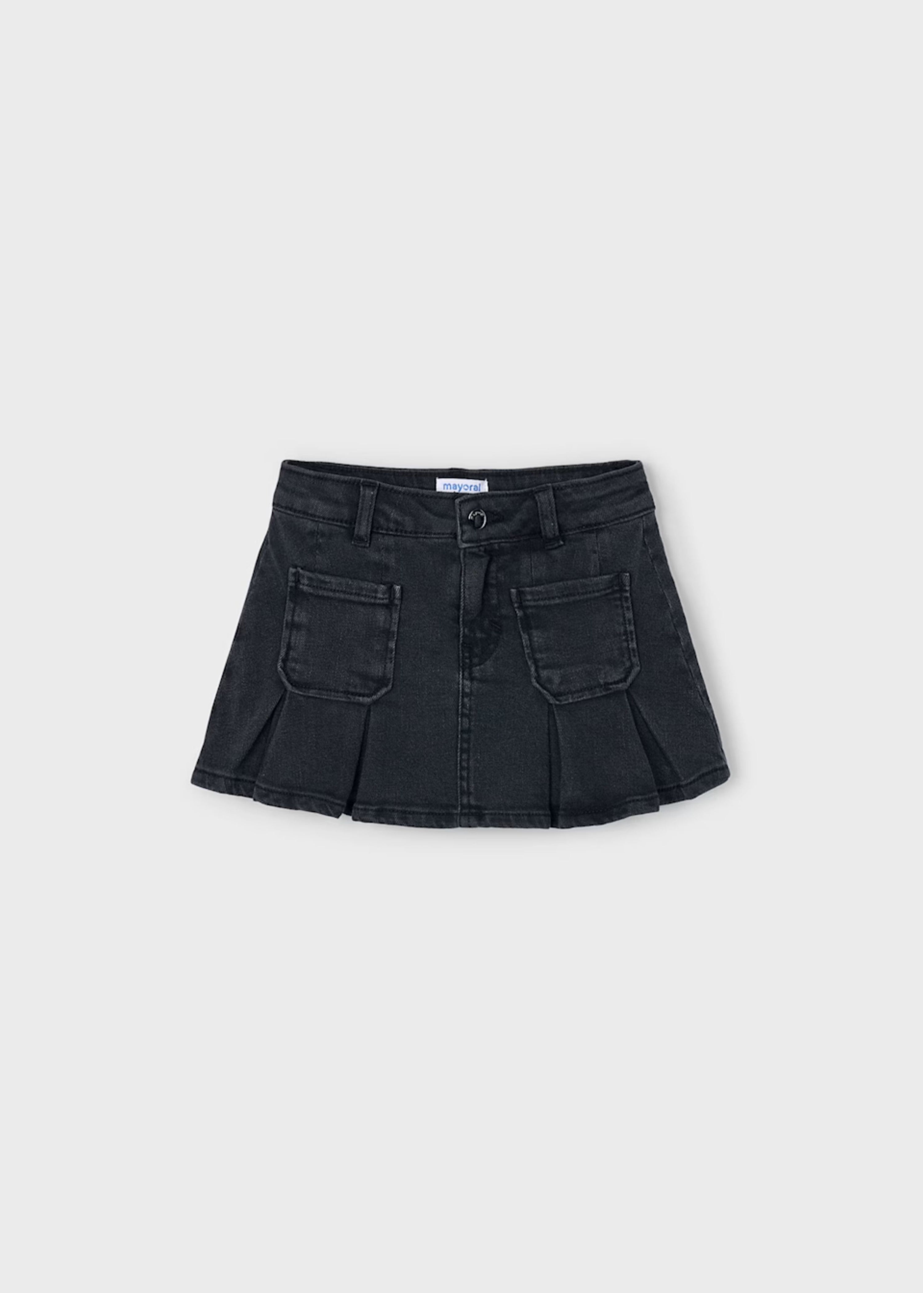 Falda Denim Tablas Gris