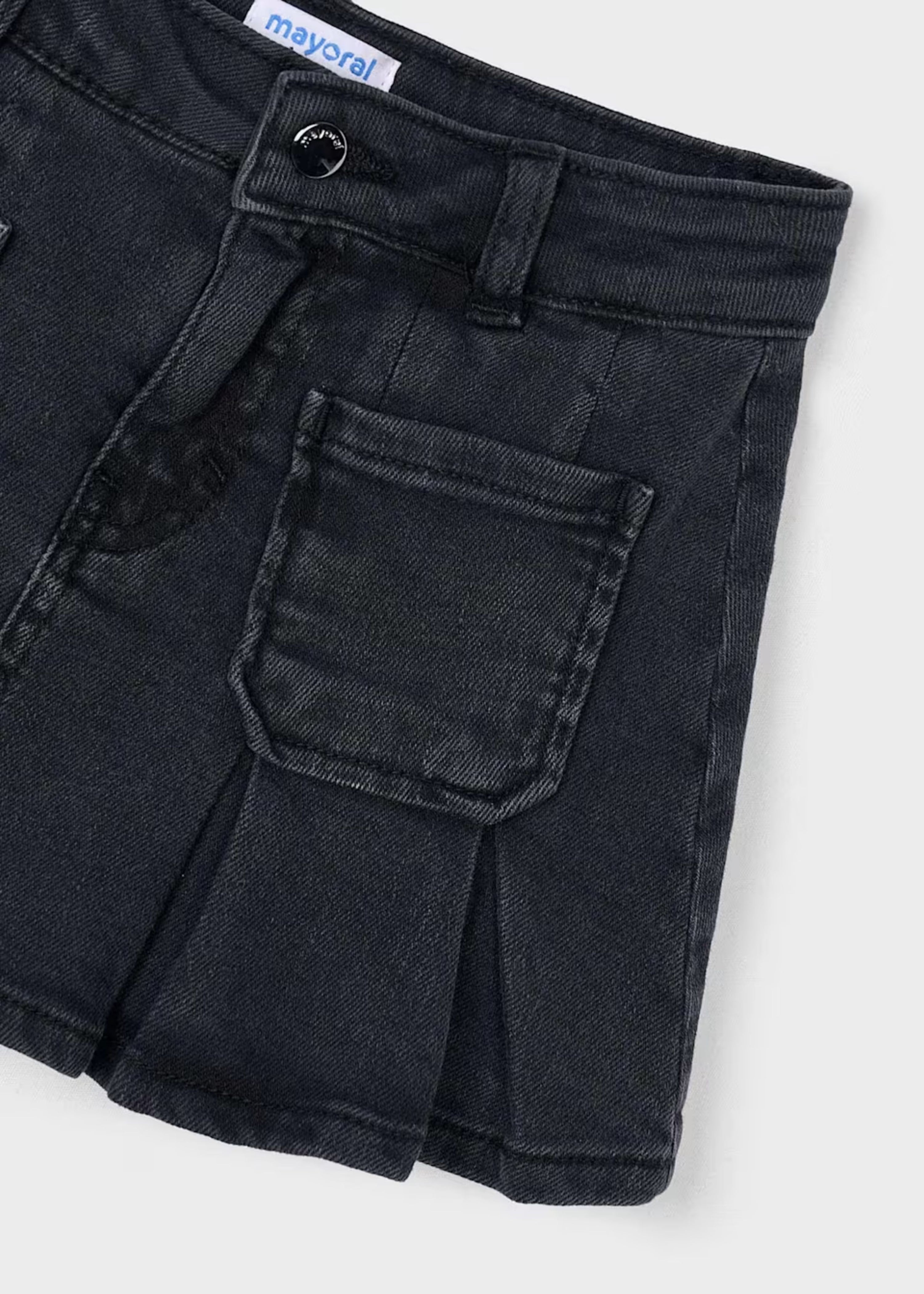 Falda Denim Tablas Gris