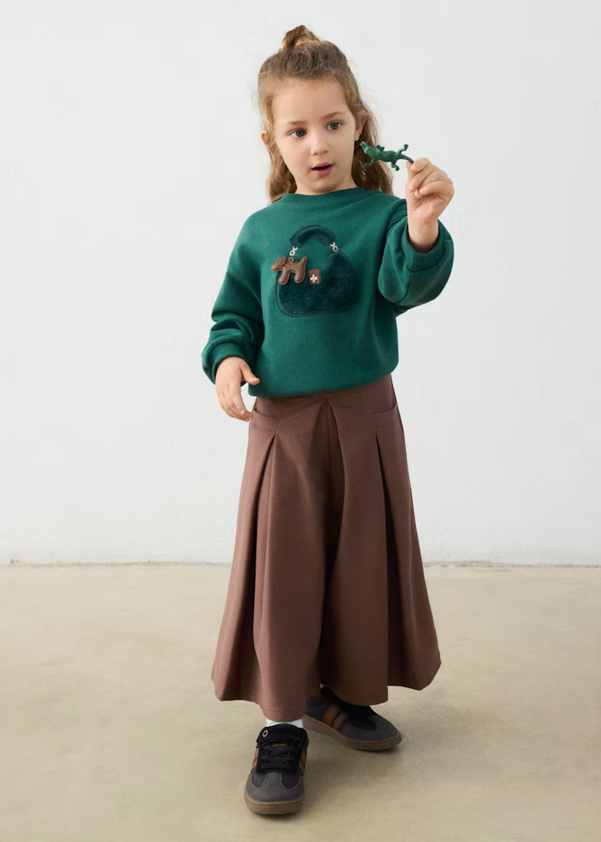 Falda Pantalón Midi Café