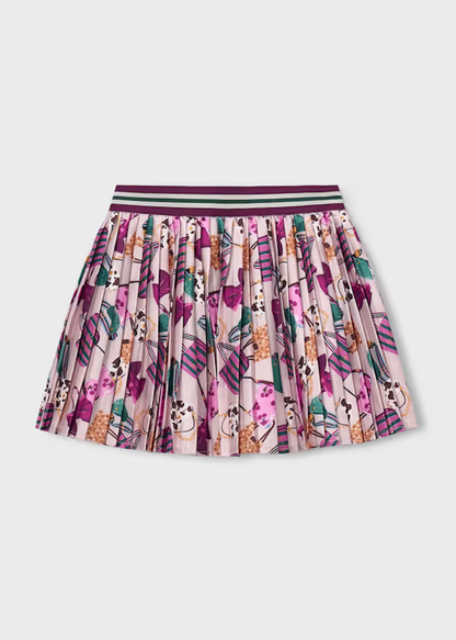Falda Plisada Estampada Botella