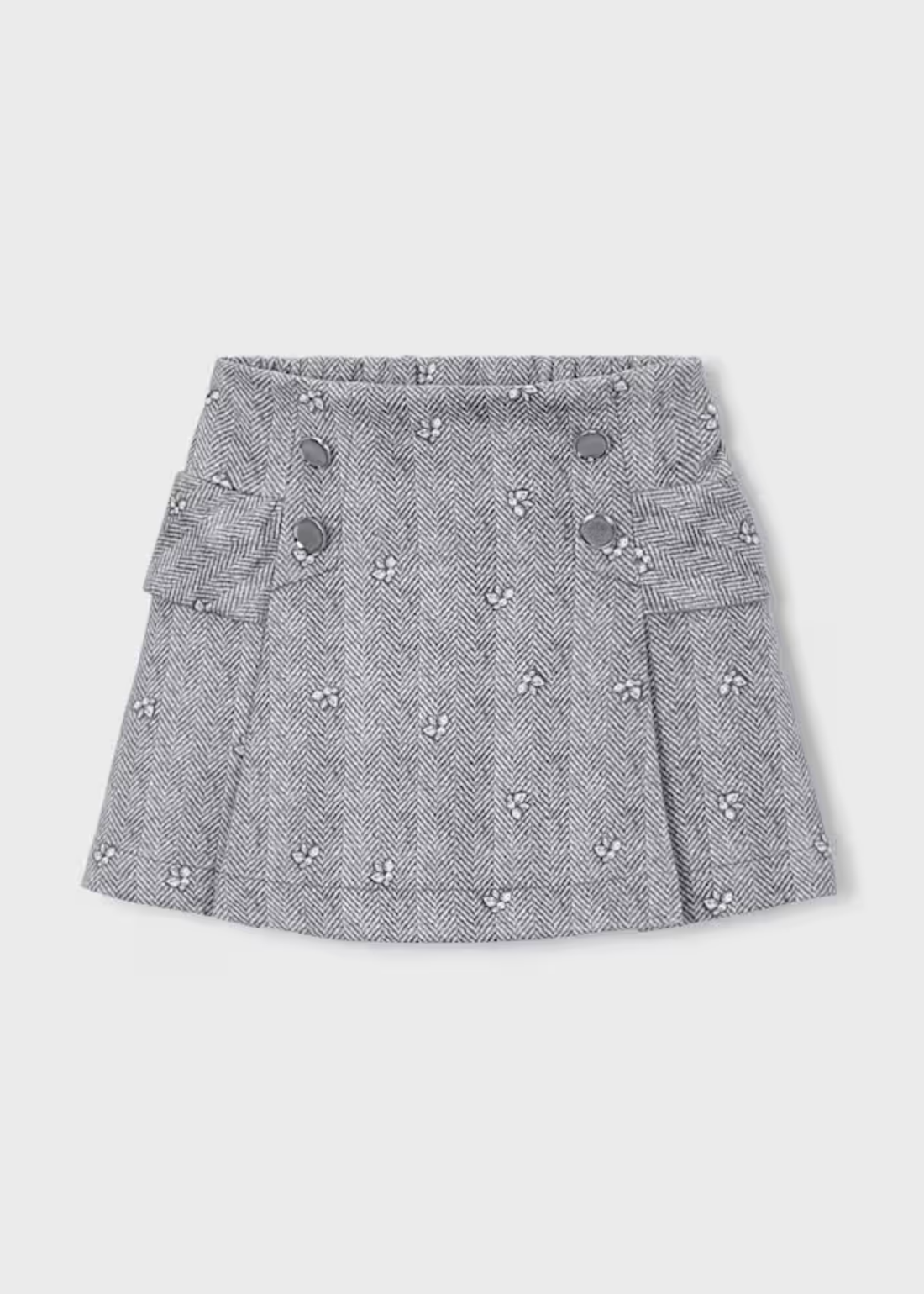Falda Botones Antelina Gris