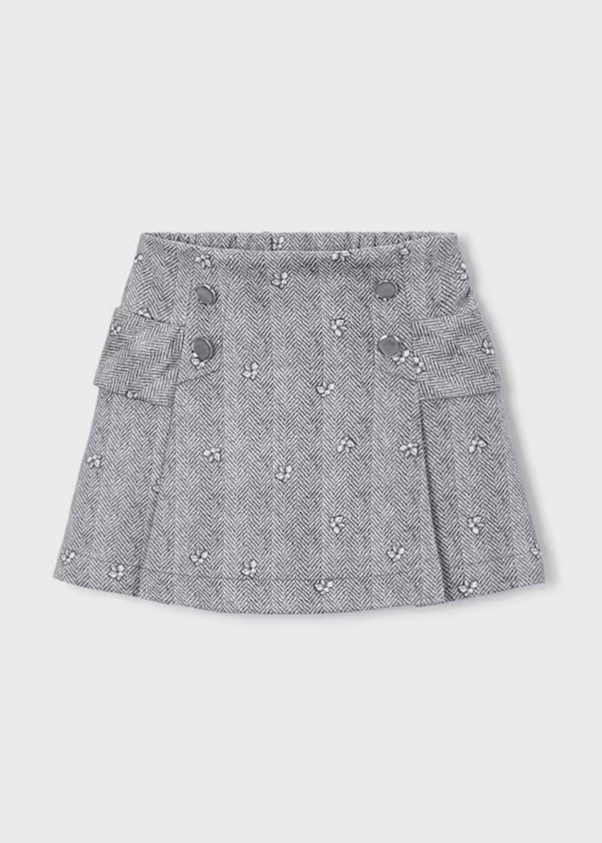 Falda Botones Antelina Gris