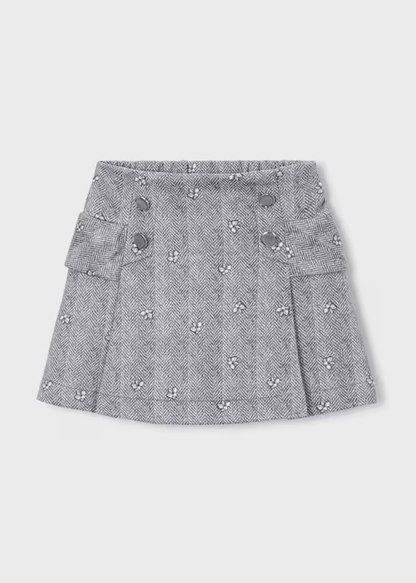 Falda Botones Antelina Gris