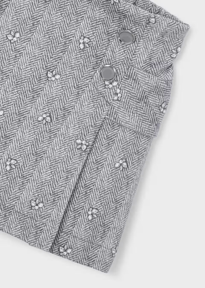 Falda Botones Antelina Gris