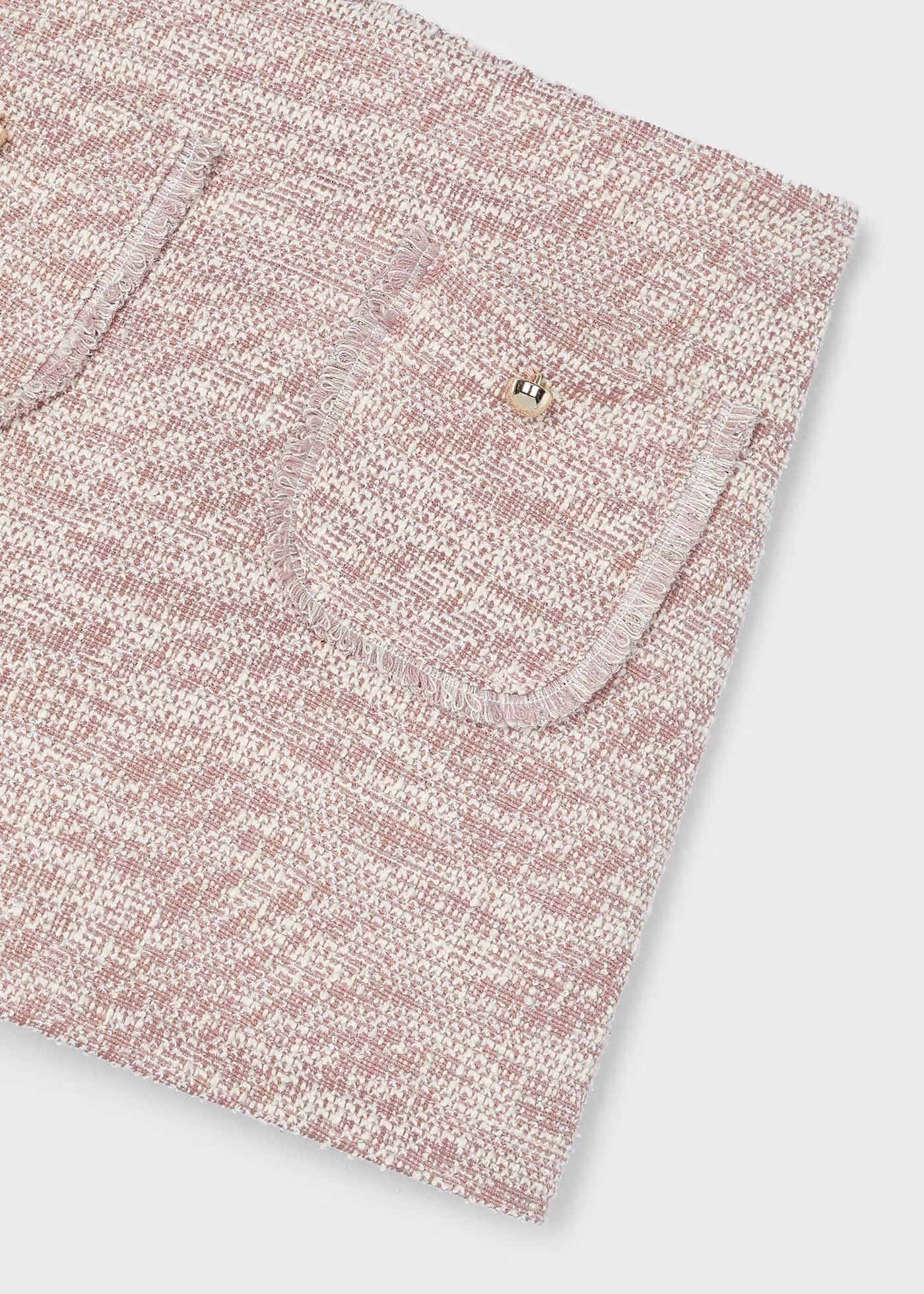 Falda Short Tweed Rosado Niña