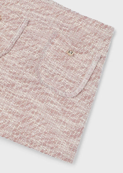 Falda Short Tweed Rosado Niña