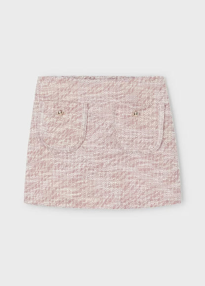 Falda Short Tweed Rosado Niña