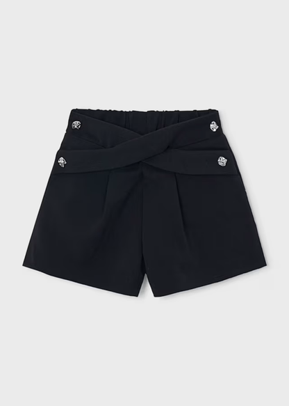 Falda Short Pinzas Negro