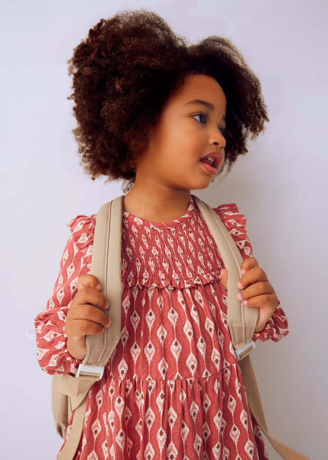 Vestido Motivo Ikat Frunces