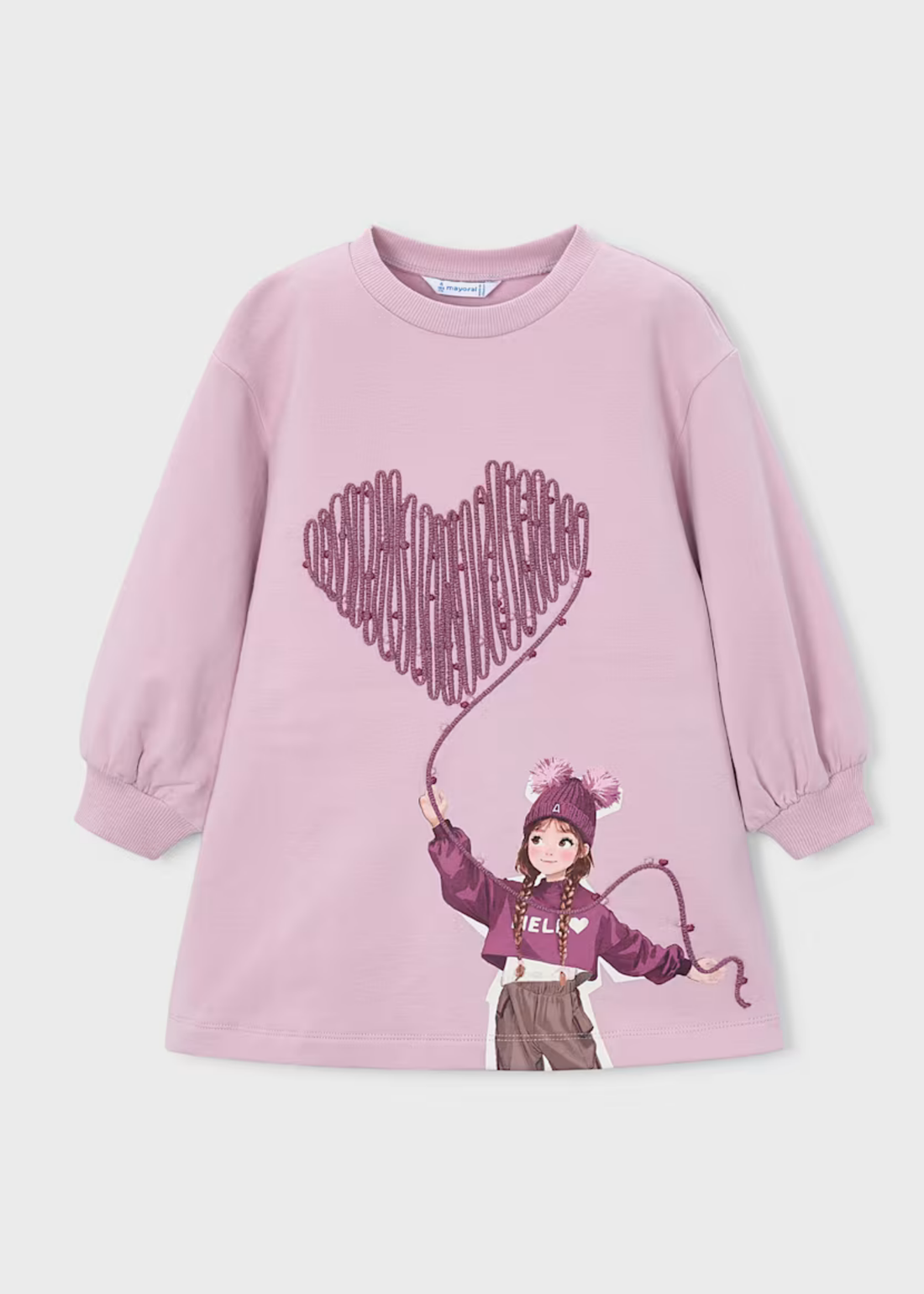Vestido Felpa Heart Malva