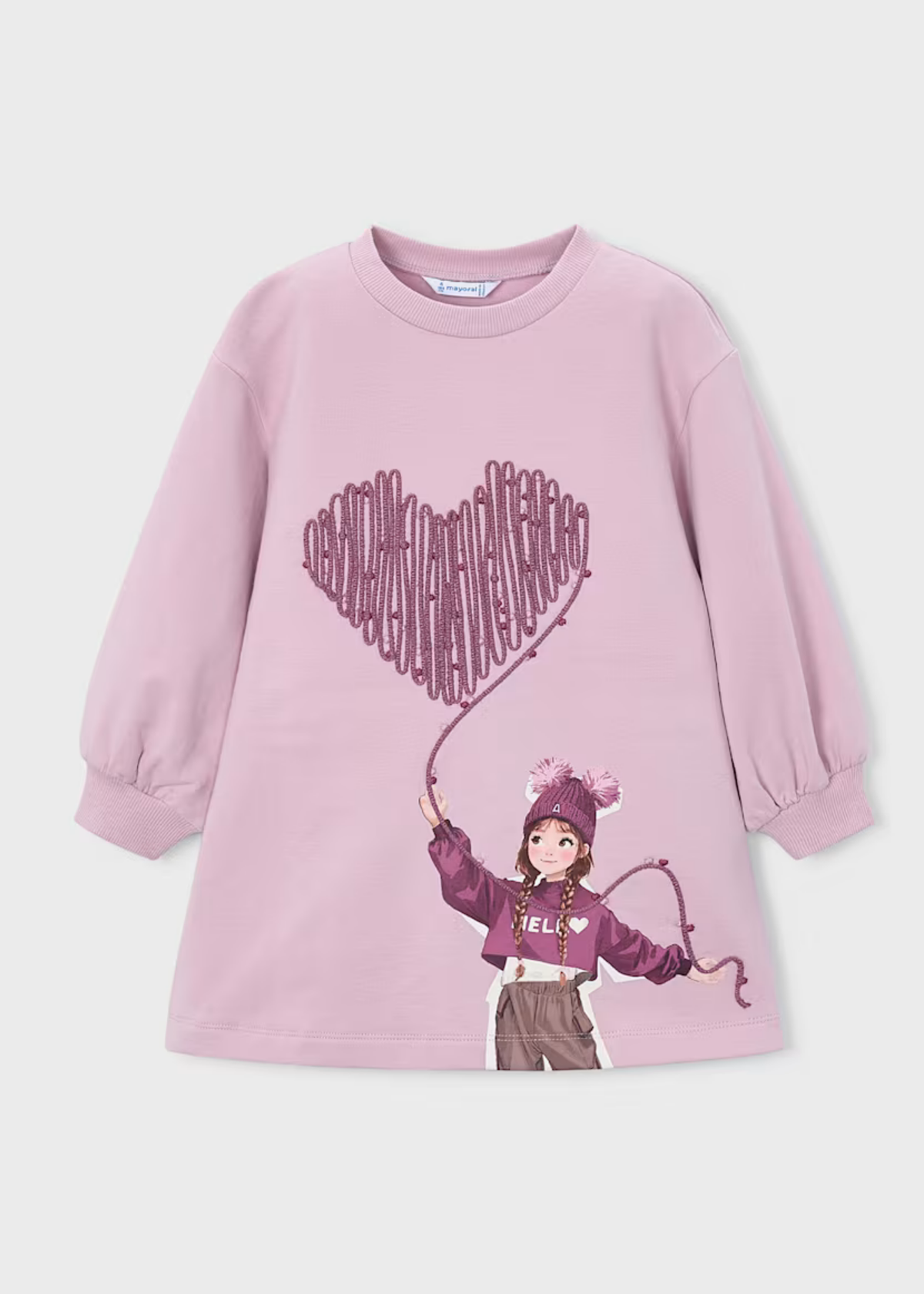 Vestido Felpa Heart Malva