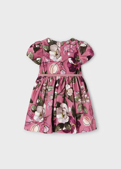 Vestido Terciopelo Estampado Rosado Niña