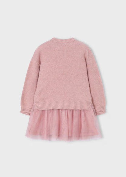 Conjunto Vestido Sweater Tejido Falda Tul