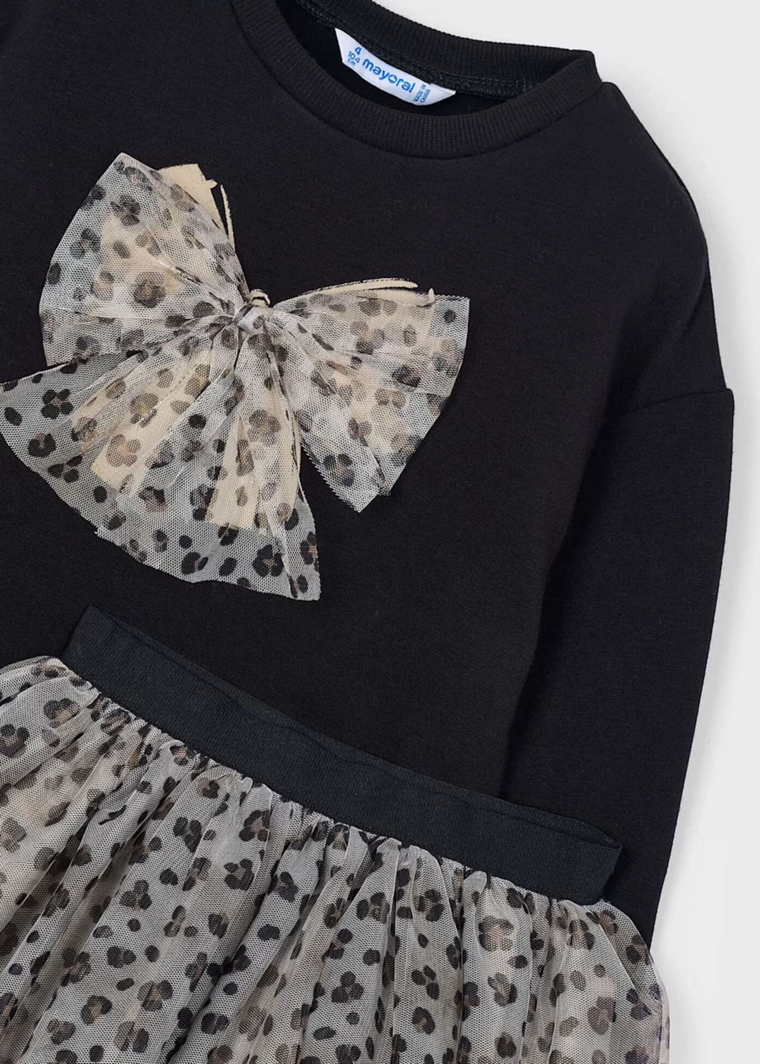 Set Buzo Negro Falda Tul Animal Print