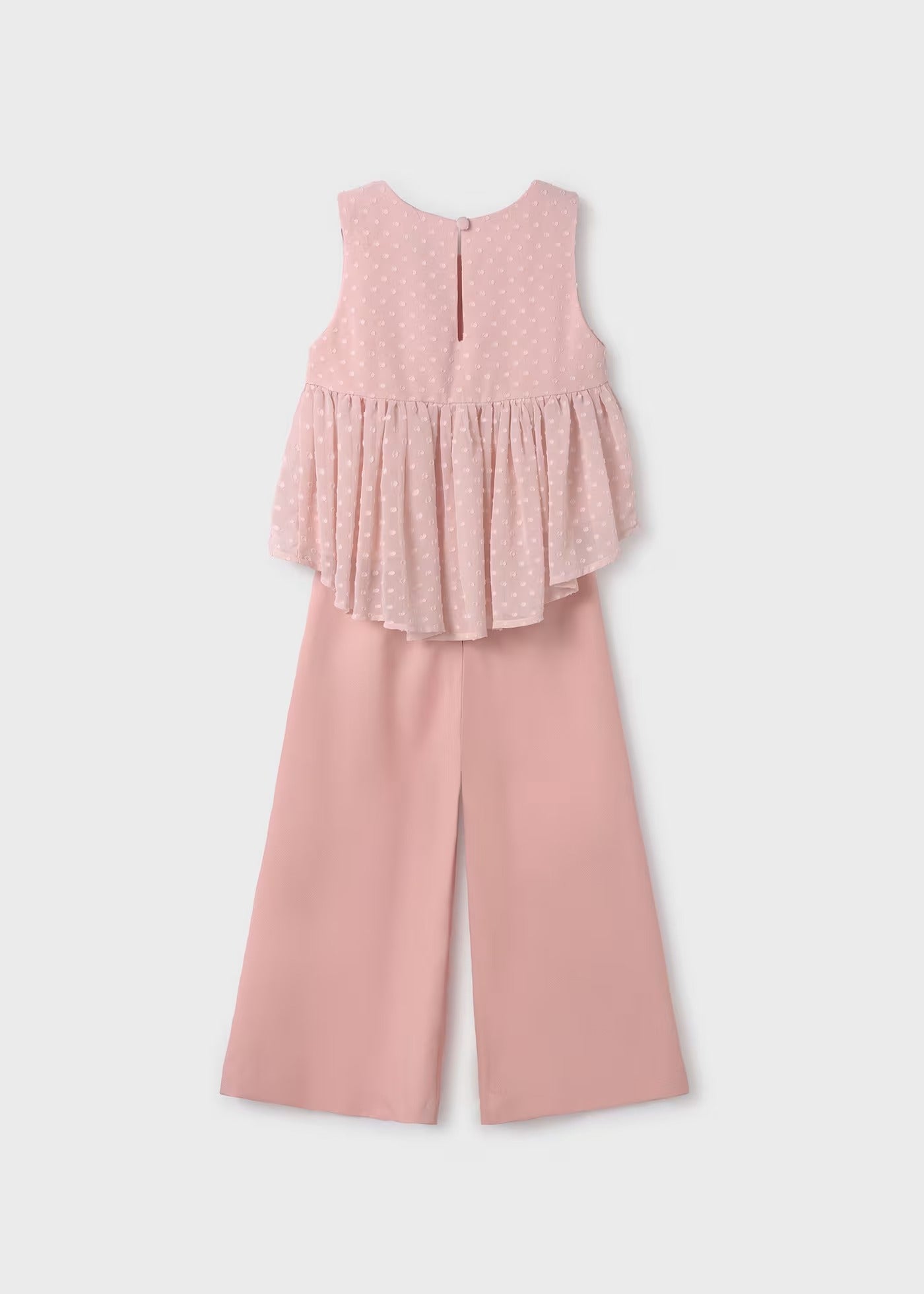 Conjunto Rosa Pantalón Largo Crepe Fluido Niña