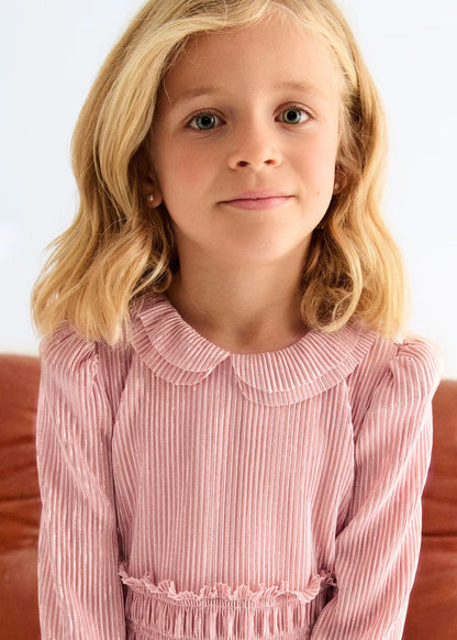 Vestido Punto Plisado Pétalo