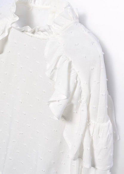 Blusa Plumeti Volantes Crema