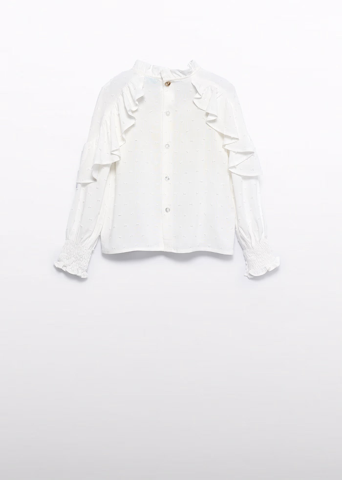 Blusa Plumeti Volantes Crema