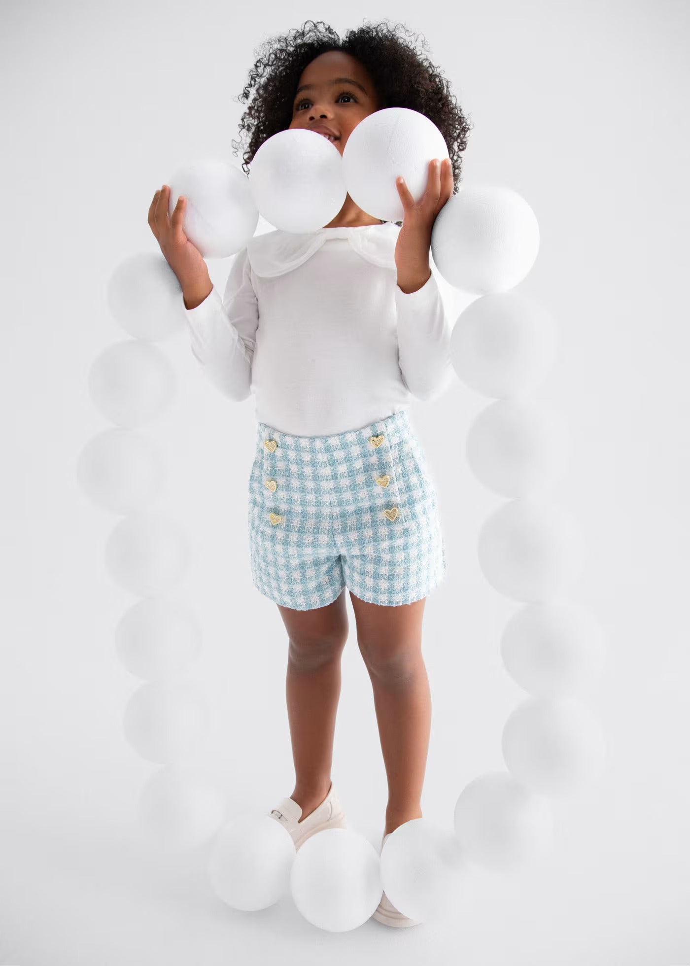 Short Tweed Lurex Aqua