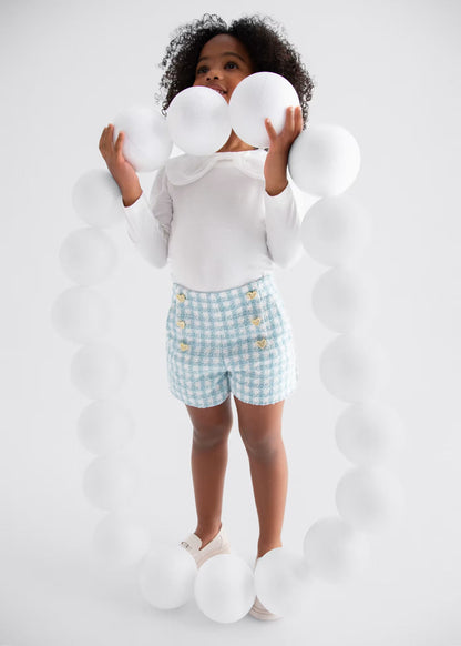 Short Tweed Lurex Aqua