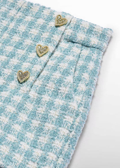 Short Tweed Lurex Aqua