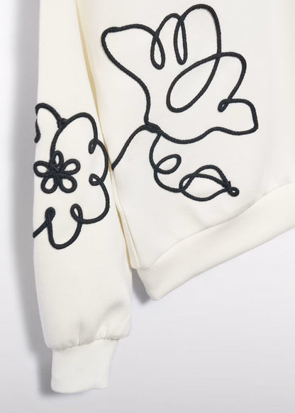 Buzo Bordado Artístico Crema