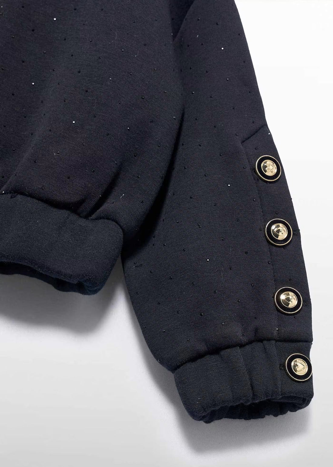 Buzo Strass  Botones Negro