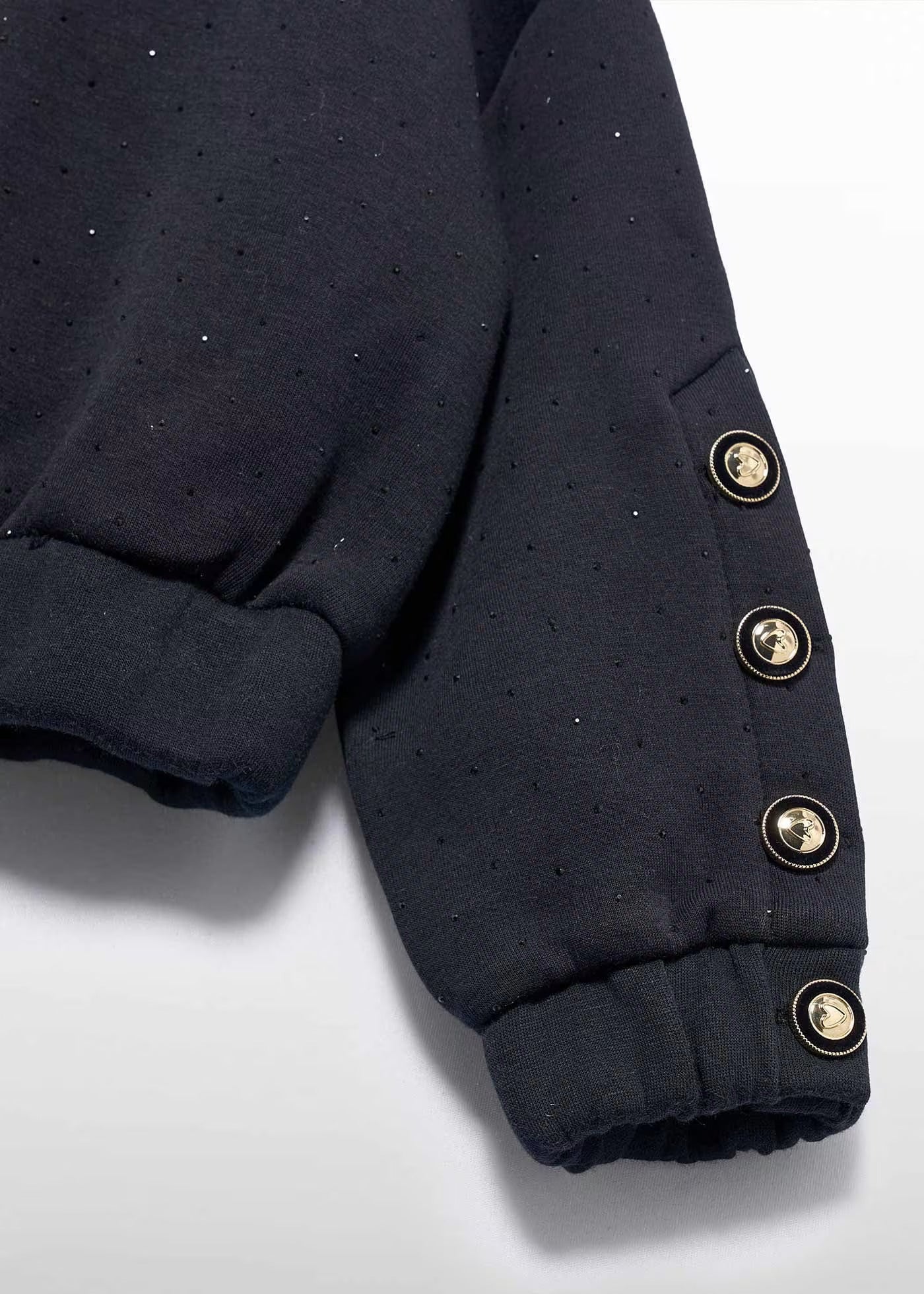 Buzo Strass  Botones Negro