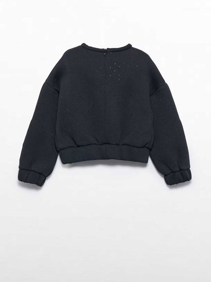 Buzo Strass  Botones Negro