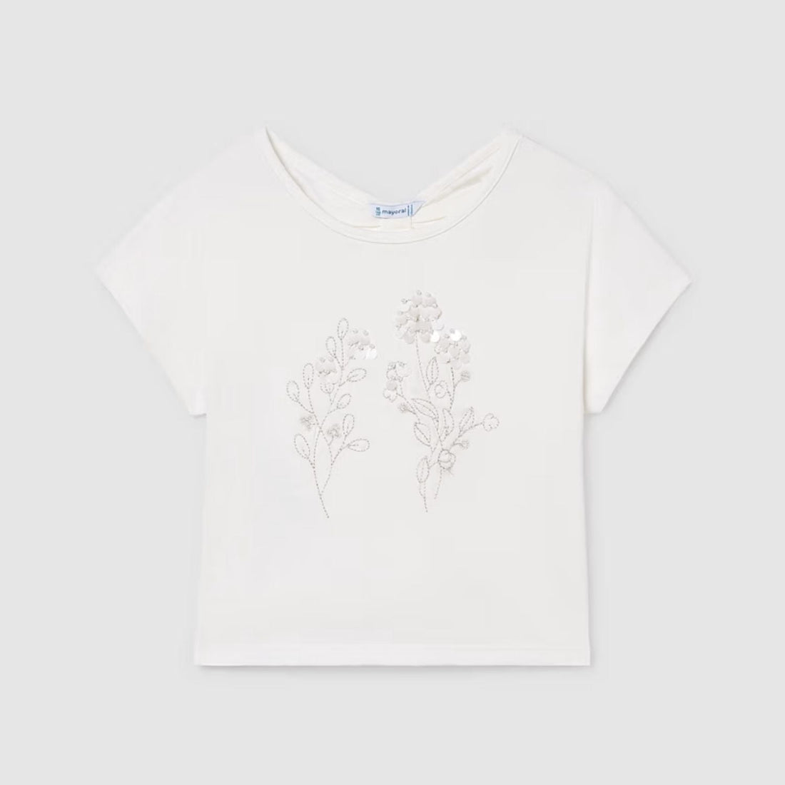 Camiseta Bordado Lino Crudo