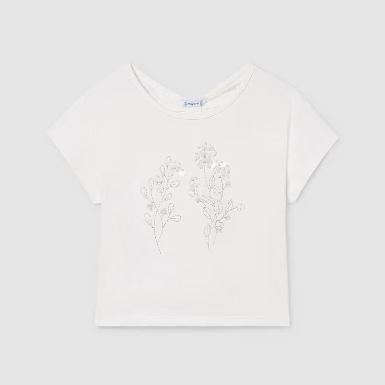 Camiseta Bordado Lino Crudo