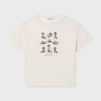 Camiseta Cowboy Girl Marfil