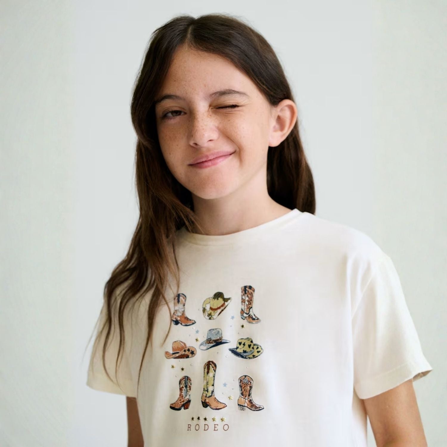 Camiseta Cowboy Girl Marfil