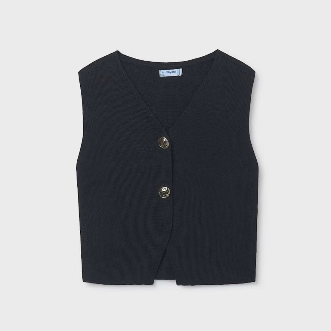 Chaleco Tricot Botones Plata