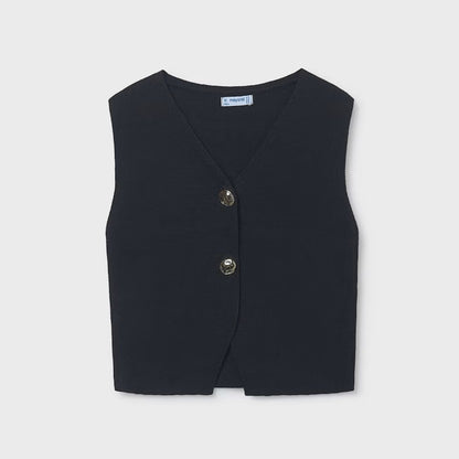 Chaleco Tricot Botones Plata