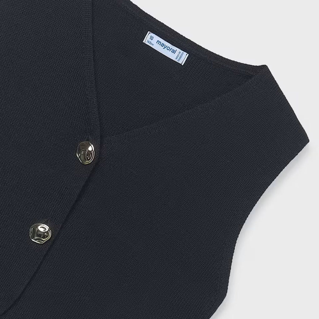 Chaleco Tricot Botones Plata