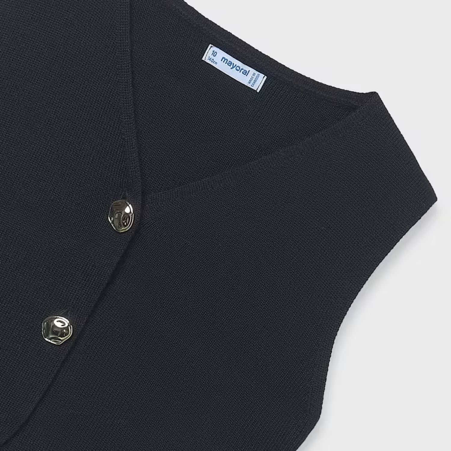 Chaleco Tricot Botones Plata