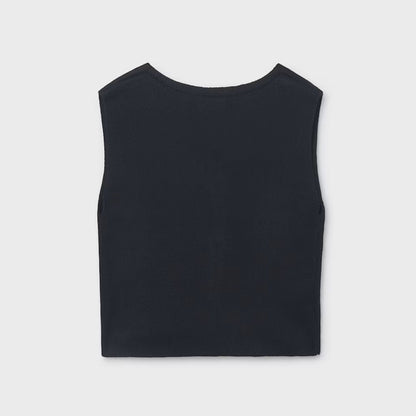 Chaleco Tricot Botones Plata