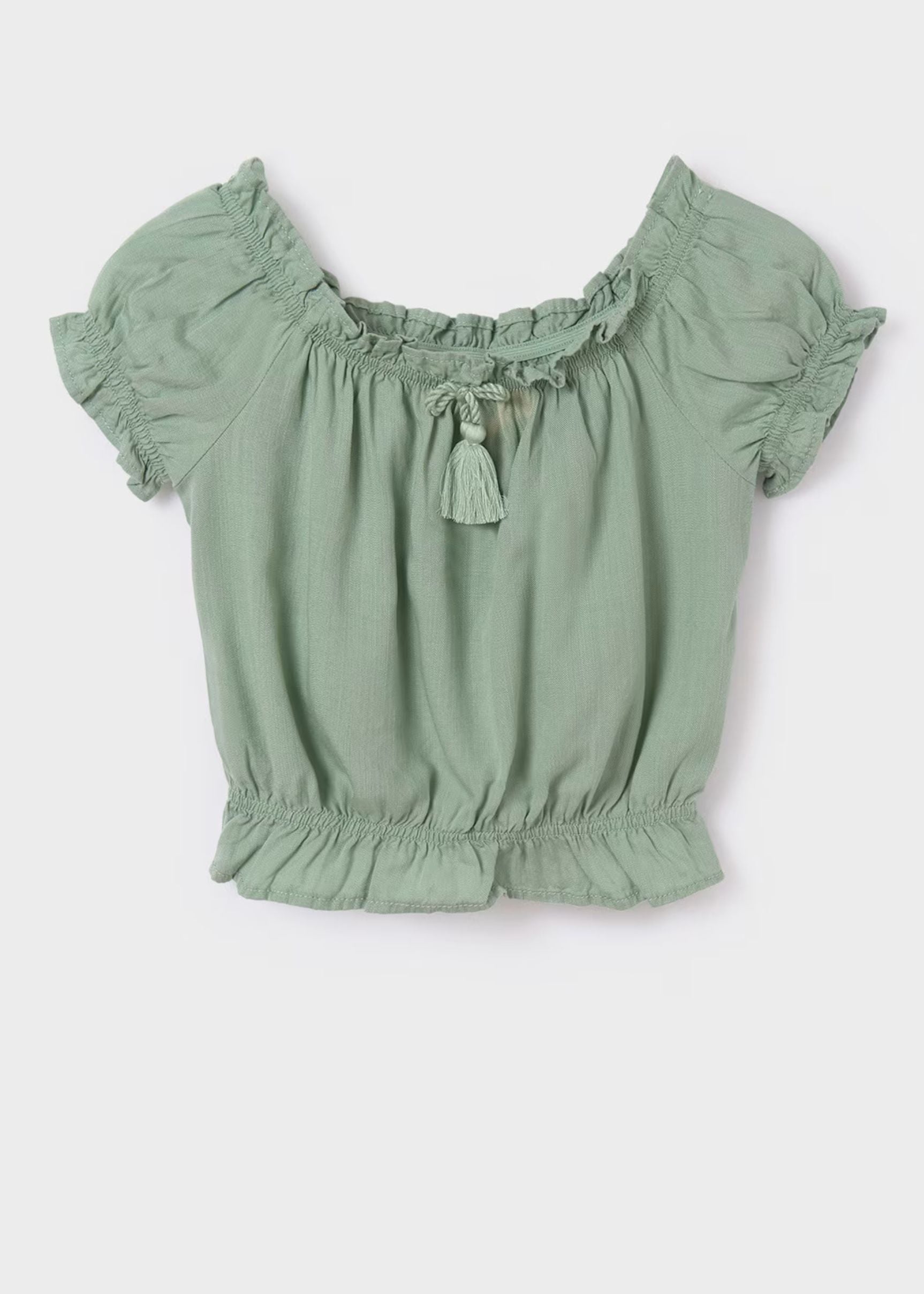 Blusa Menta Hombros Descubiertos Chica