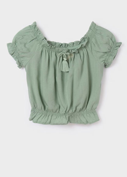 Blusa Menta Hombros Descubiertos Chica